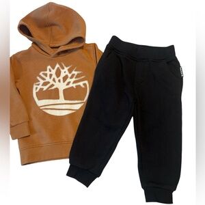 Timberland Kids' Brown Hoodie and Black Joggers